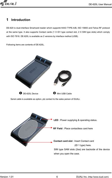 smart card reader de 620|de 620 duali manual.